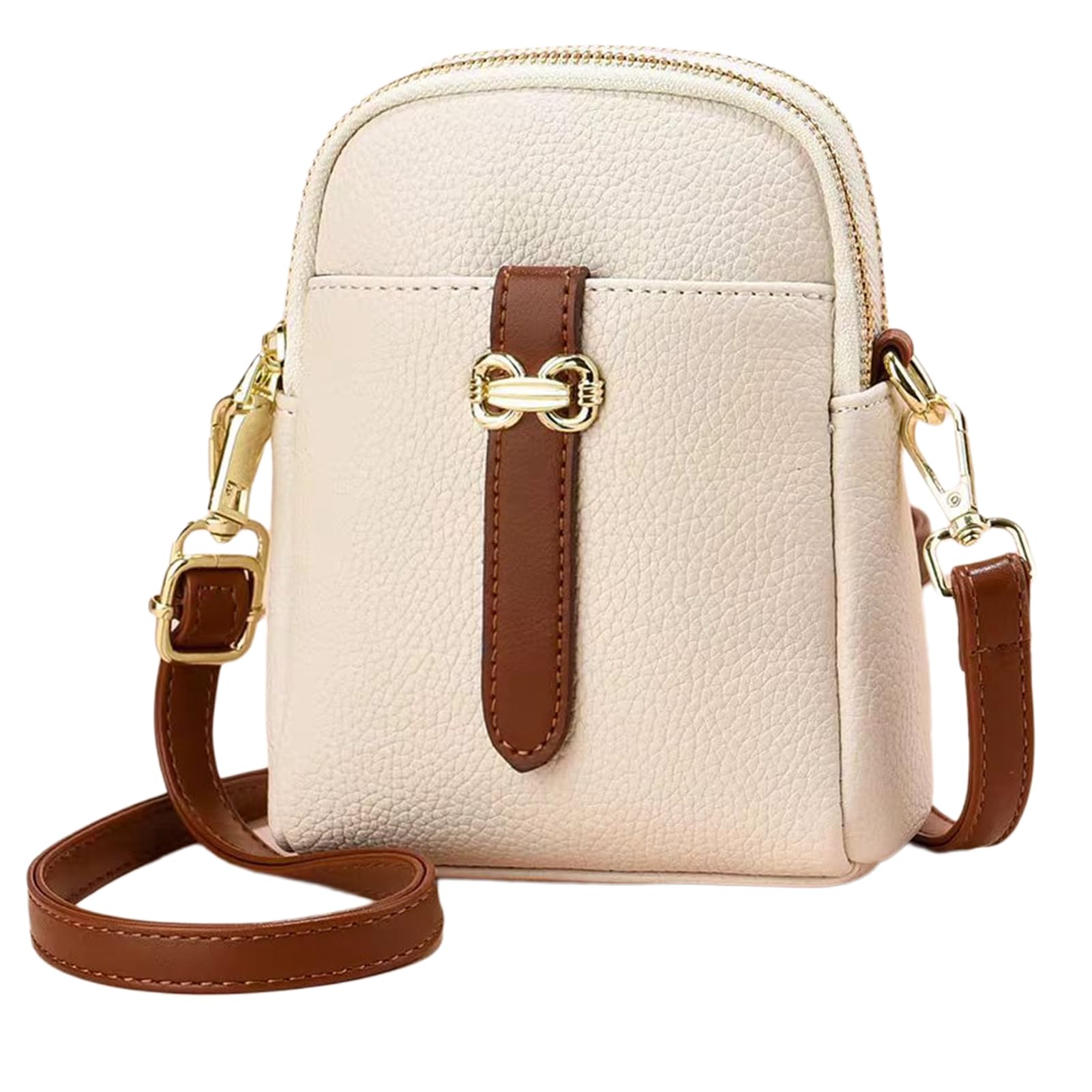 Leather Crossbody Bag for Women Men, Three Layers Large Capacity Messenger Bags Crossover Over the Shoulder Purse for Everyday Use Trip Walking Shopping