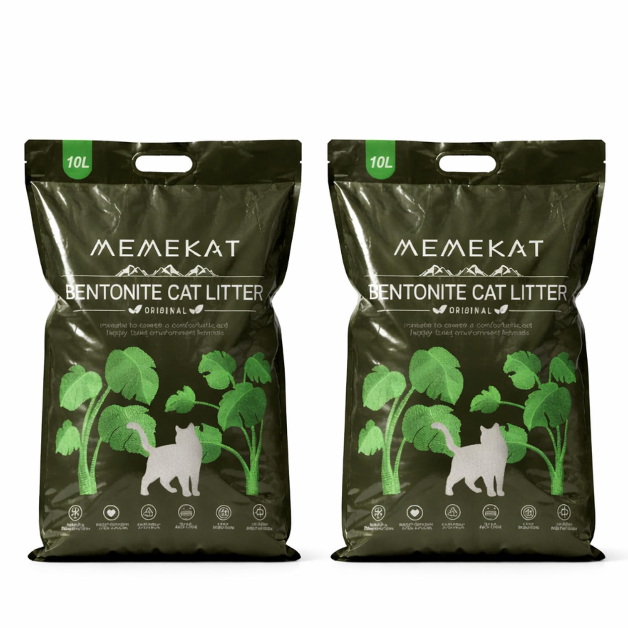 Bentonite Clumping Cat Litter – Unscented, Dust-Free, Odour Control, Super Clumping, Instant Absorption, 10L/20L/30L (20L)