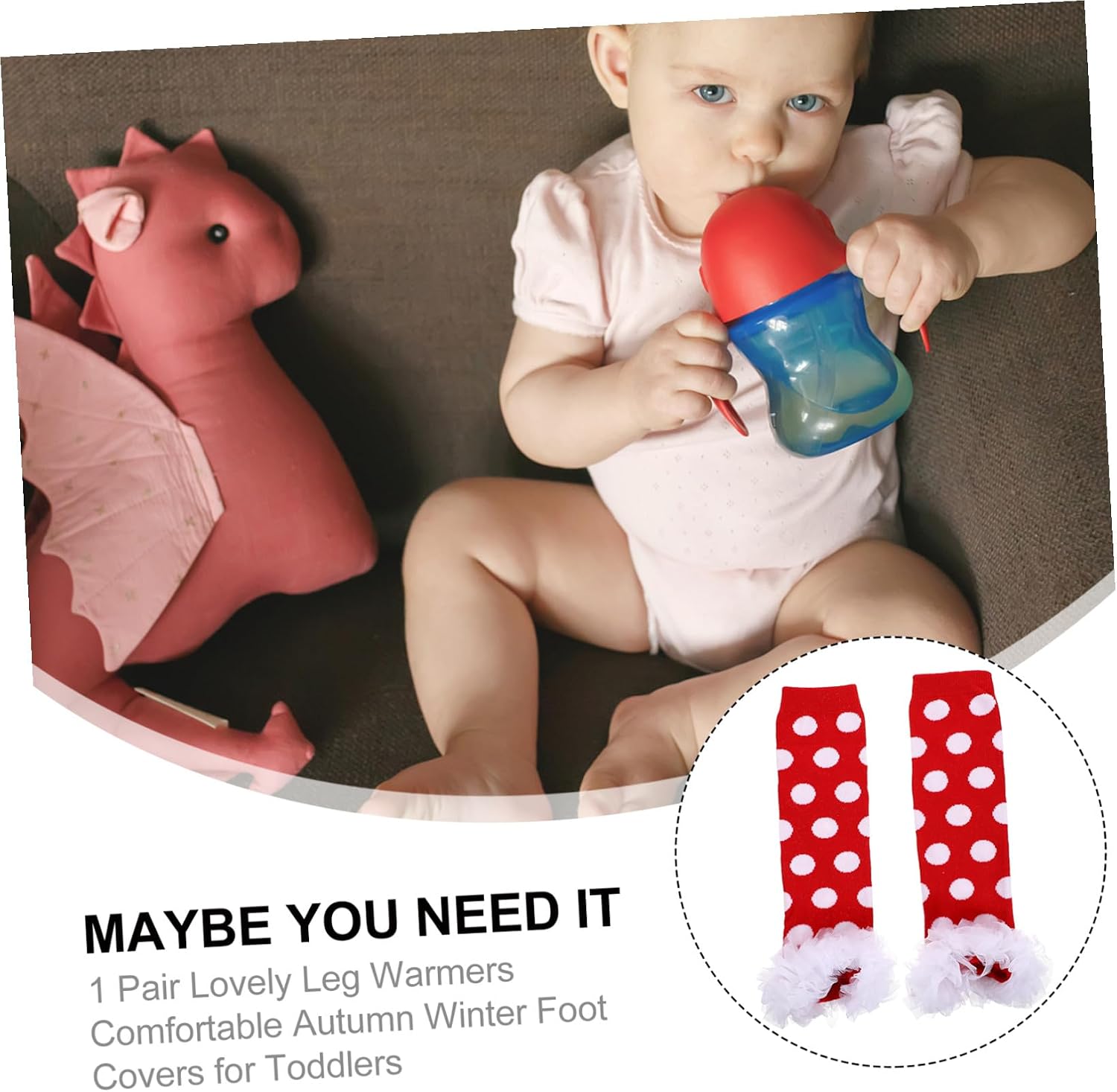 COLLBATH 1pair Warm Leg Warmers for Toddlers Christmas Cotton Socks Cover Elastic Band