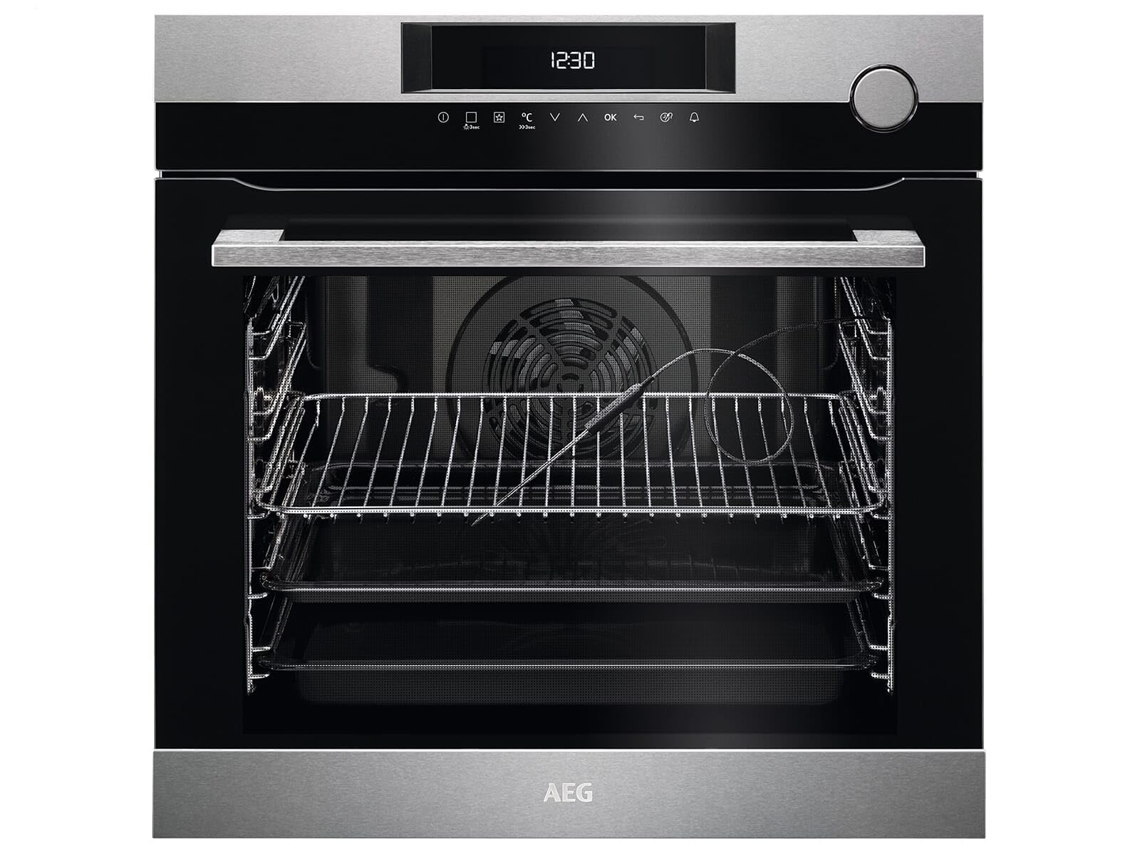 AEG BSK774121M Dampfbackofen / SteamCrisp – mit Dampfunterstützung / Pyrolyse – Selbstreinigung / Kerntemperatursensor / Touch-Bedienung / Grillfunktion / A+ / Edelstahl mit Antifingerprint
