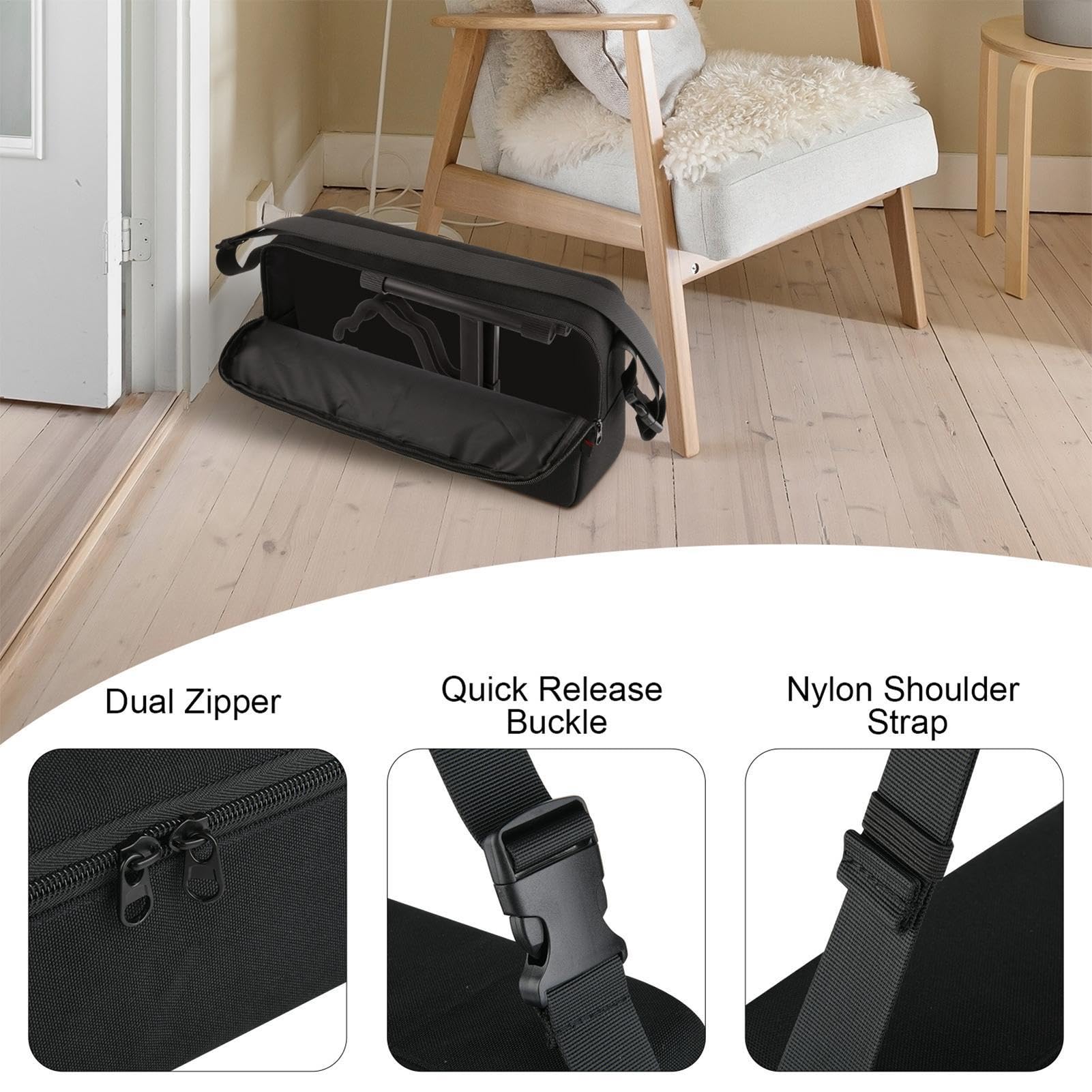 Borsa per il trasporto del leggio con tracolla, borsa per leggio musicale, borsa impermeabile per per strumenti, custodia per strumenti di grande capacità (nero) per musicisti e