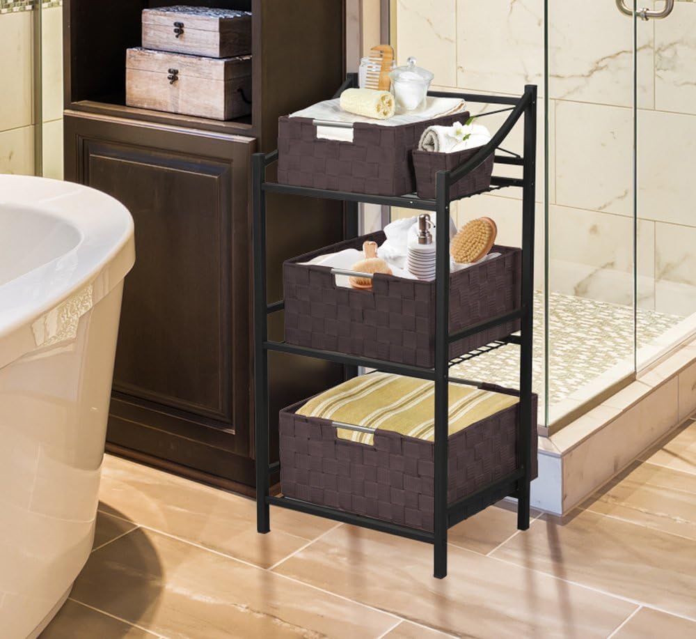Chocolate Delight 9-Piece Woven Storage Basket Set