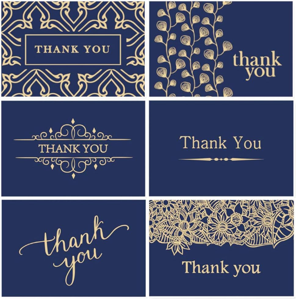 Blank Thank You Greeting Cards With Envelopes And Stickers Perfect Baby Shower Note Cards Wedding Thank U Cards Business Elegant Cards Bridal Shower Update Thankyoucards All Occasions (Business)