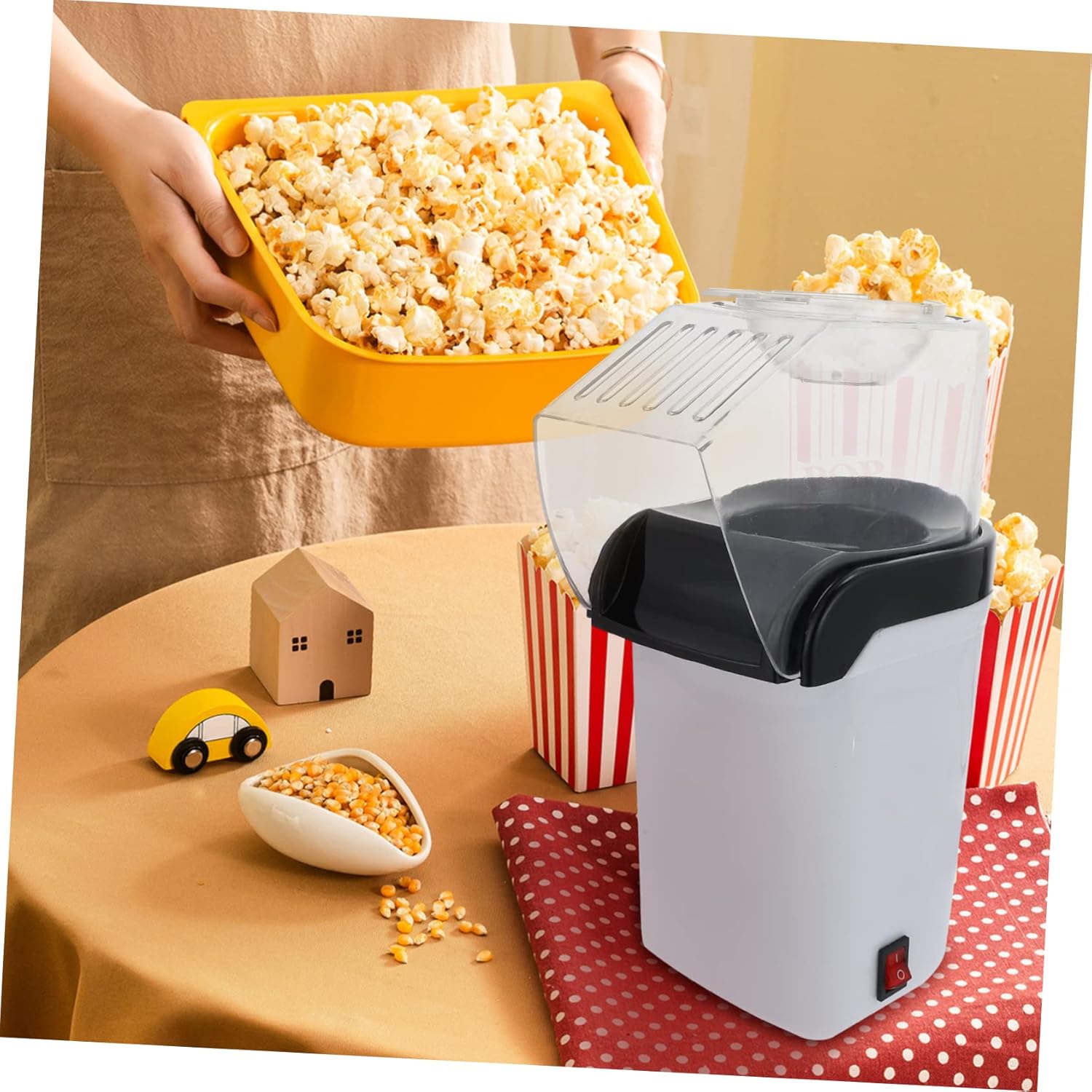 Small Popcorn Popper Home Air Popcorn Maker 110v Non-stick Pot Easy Cle