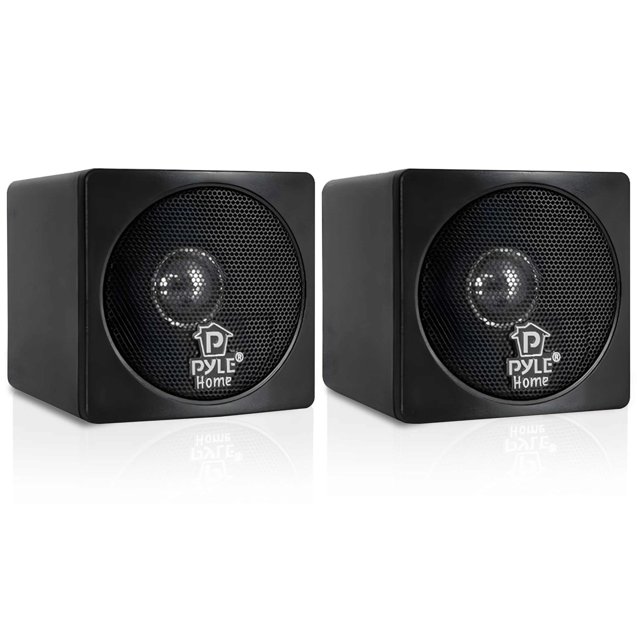 Pyle Altoparlanti da Scaffale Mini Cubo 10 Centimetri, Driver in Carta, Speaker 200 Watt, Impedenza 8 Ohm, Schermatura Video, Casse Audio per Home Theater, 1 Coppia