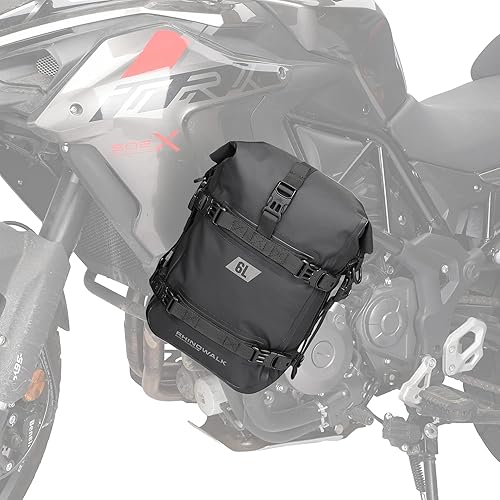 Rhinowalk Bolsa para Barra Antivuelco de Motocicleta Impermeable 6L Bolsa de Marco de Motocicleta Bolsa de Sillín, Bolsa Lateral con Correa para el
