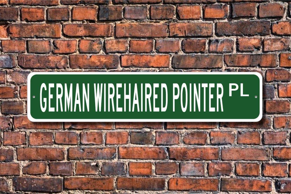 Biopracess Warningsigna680 German Wirehaired Pointer German Wirehaired Pointer Lover German Wirehaired Pointer Sign Outdoor Street Sign/Subway Sign 4X16 Inch