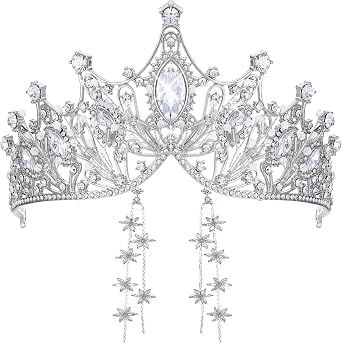 TITIVATE Tiara Crystal Crown Wedding Tiara Bridal Tiara Crystal Rhinestone Tiara Crown Princess Tiara, Crystal, Rhinestone, Alloy,