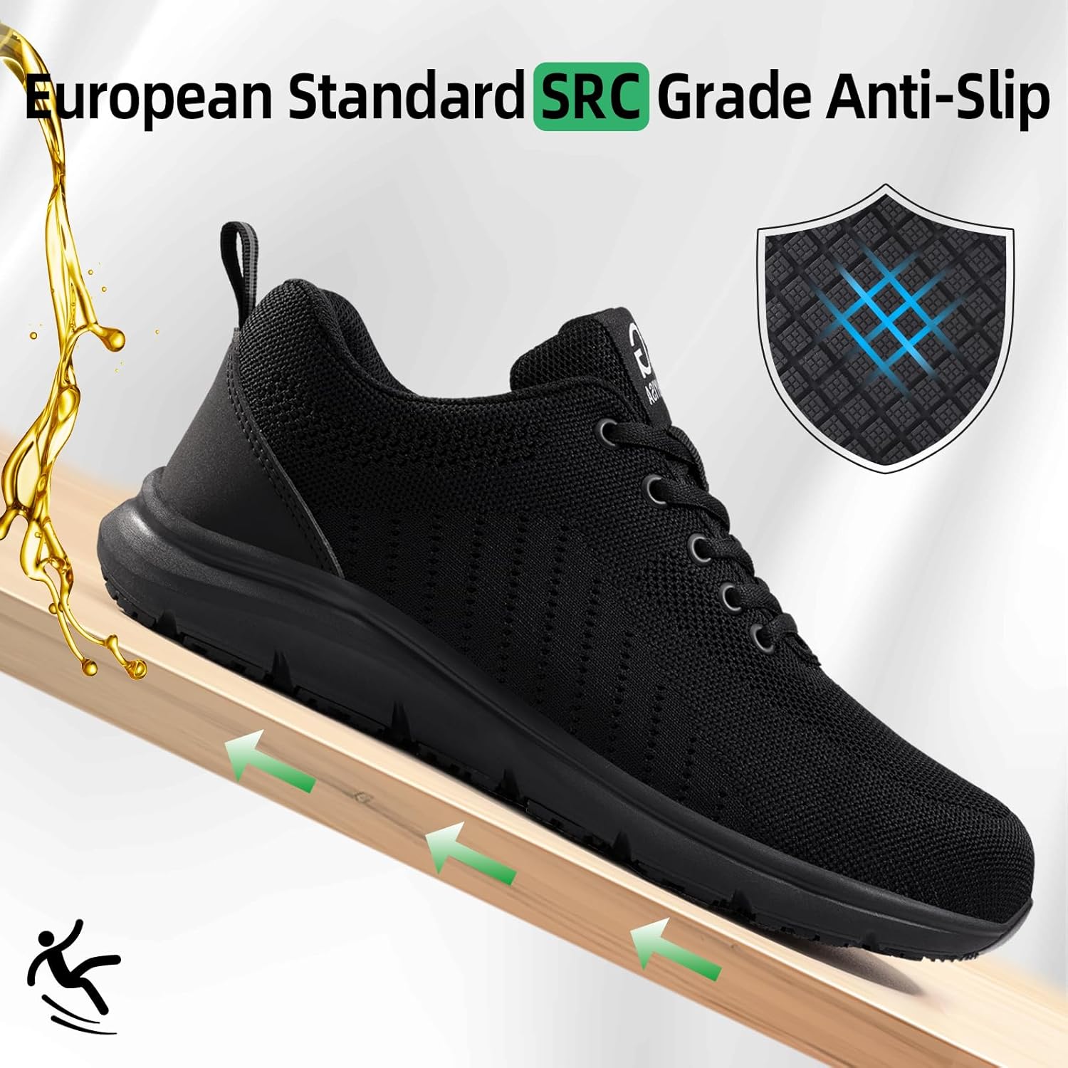 Steel Toe Work Shoes for Men Lightweight Safety Shoes with Puncture Resistant Sole Comfortable Construction Industrial Work Shoe for Warehouse - Image 3