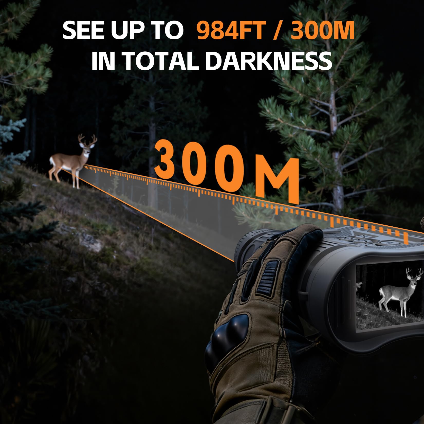 Night Vision Goggles, 4K HD Night Vision Binoculars with 7X Digital Zoom, 3'' HD Screen & Rechargeable Battery for Camping & Security, with 32GB TF Card for Photos and Videos, Gifts for Men Him Dad