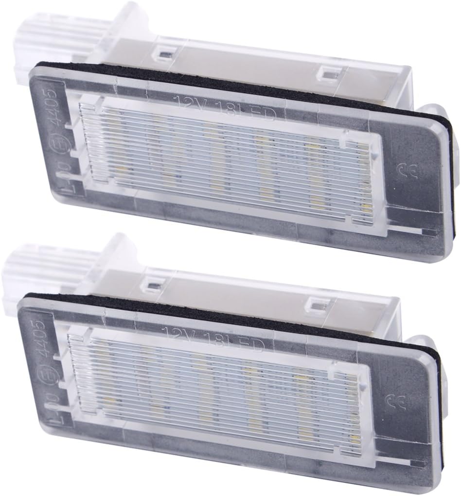 beler 1 Pair White 18LED License Number Plate Light Lamp fit for Renault Espace MK4 Scenic Laguna