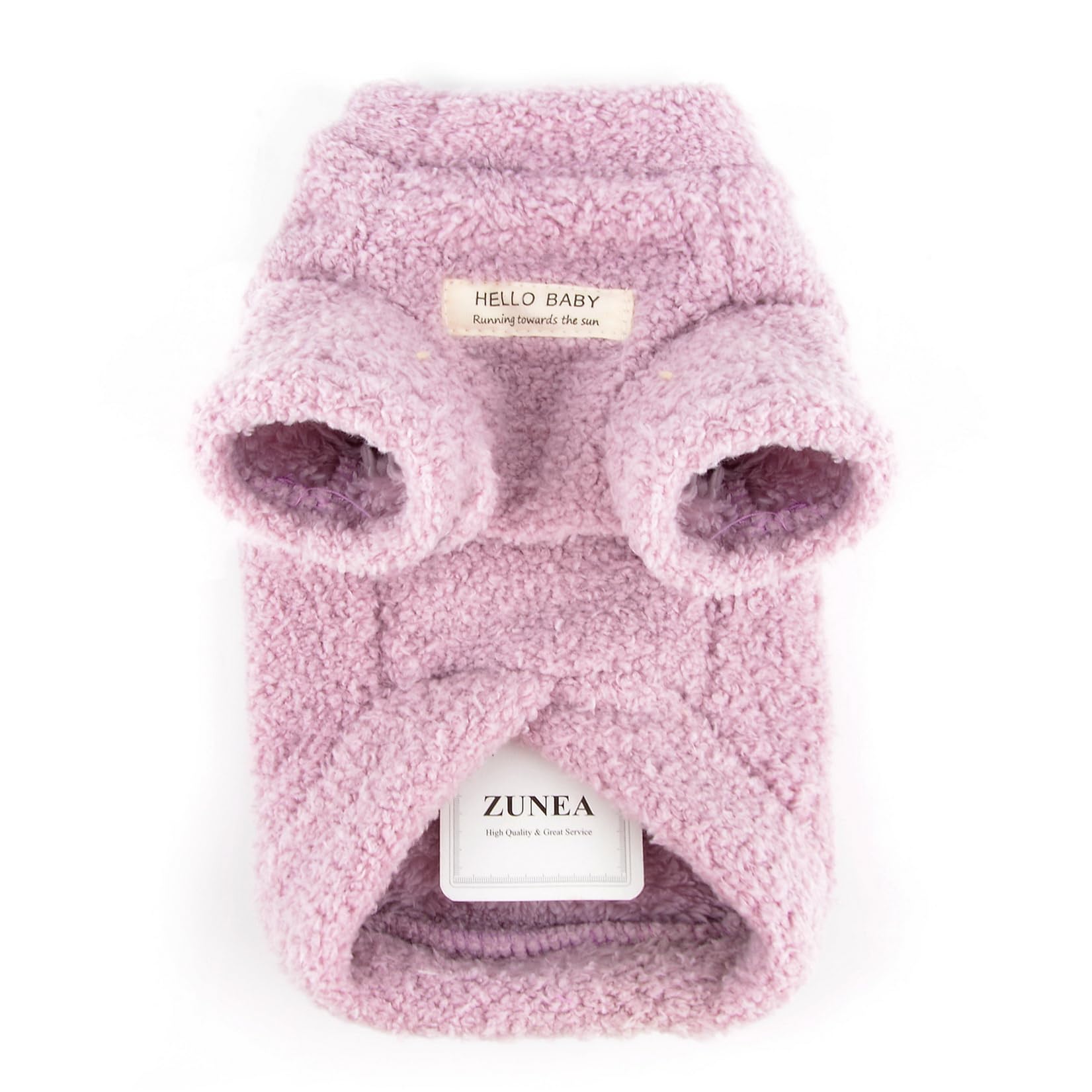 Zunea Dog Jumpers for Small Dogs Fuzzy Sherpa Fleece Winter Sweater Coats with D-Ring Soft Warm Pullover Puppy Clothes Cold Weather Jacket Coat Pet Girl Boy Chihuahua Yorkie Apparel Purple S - Image 3