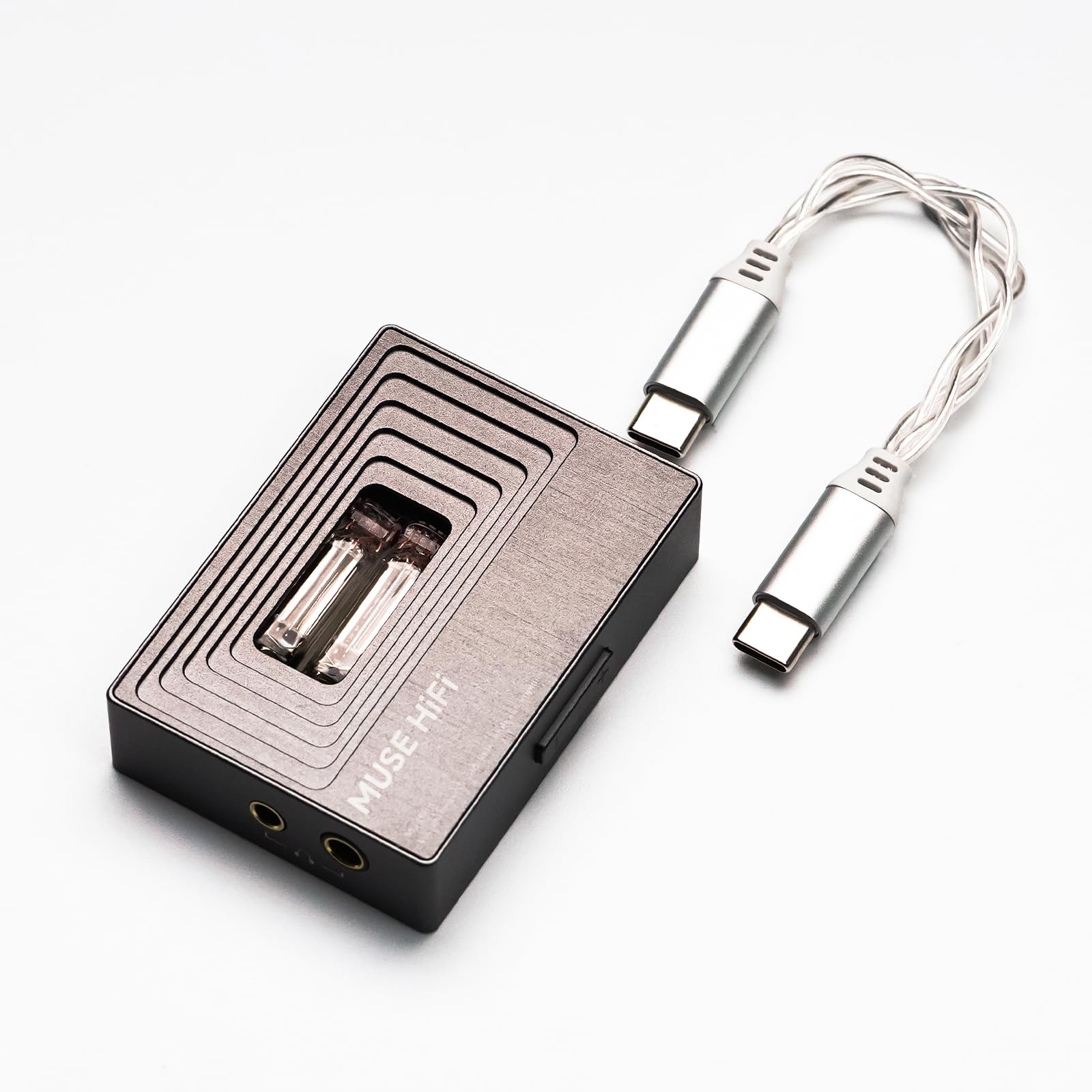 HiFiGo MUSEHiFi M3 – Ultraportabler Röhren-DAC-Verstärker, JAN6418-Röhren-USB-C-Dongle Mit Symmetrischem 3,5-mm- und 4,4-mm-Ausgang, Hi-Res-DAC-Verstärker für IEMs, Kopfhörer, Smartphone, PC und Mac