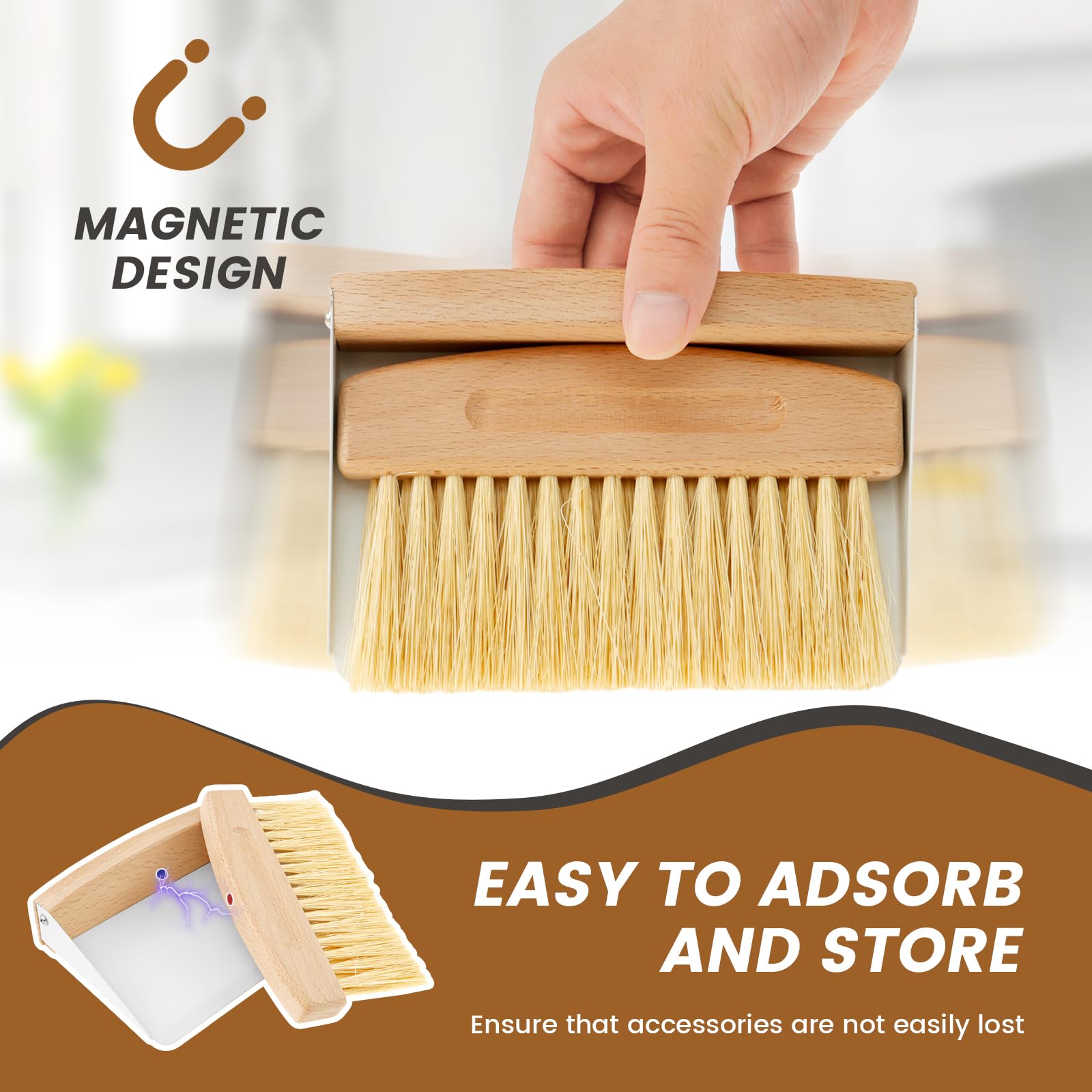 Lilixerw Small Dustpan And Brush,Whisk Broom And Dust Pan With Handle,Nesting Tiny Cleaning Broom Mini Hand Broom Dustpan Set Table Desk Keyboard Cars P - View #9