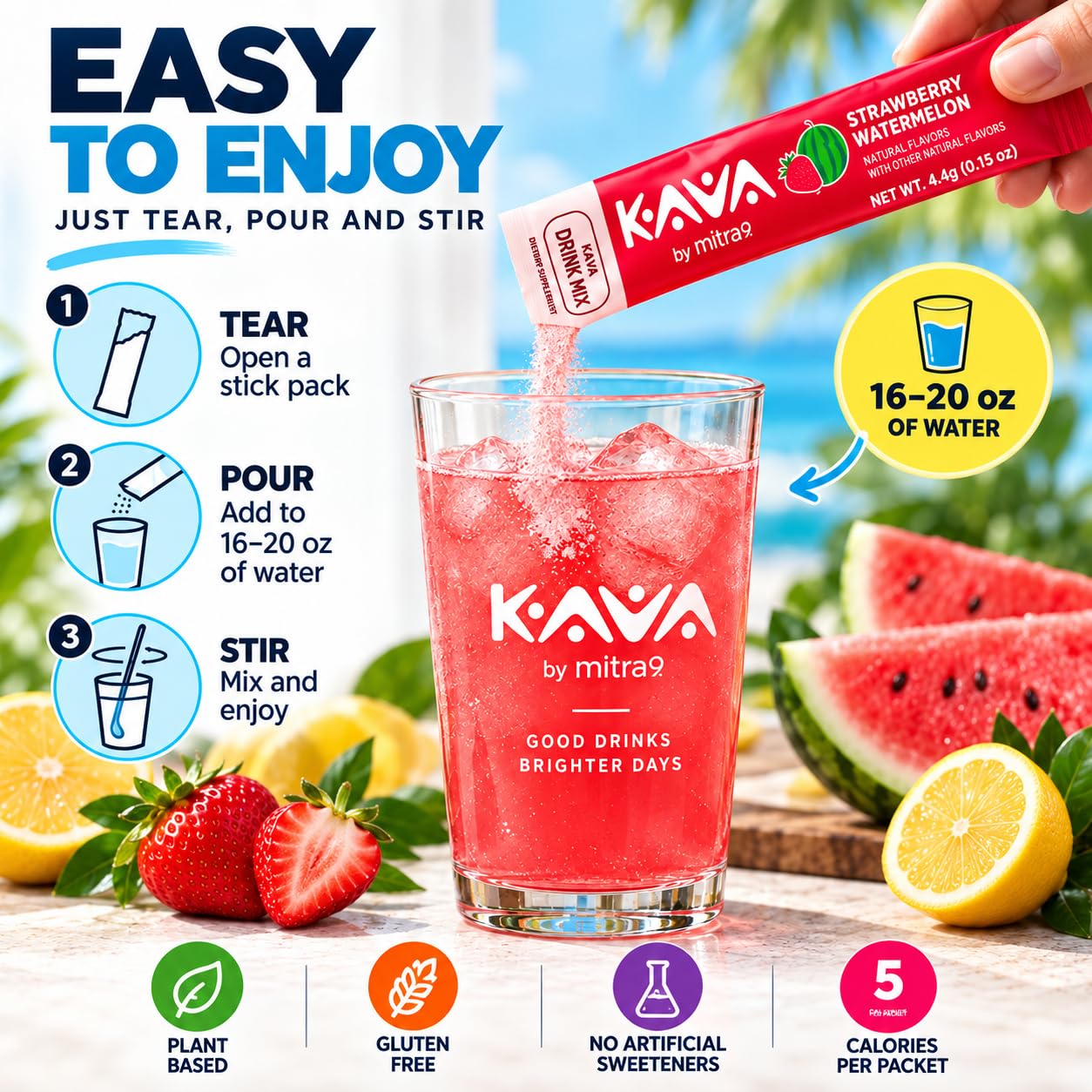 Mitra9 Kava Drink Mix, Variety Pack, 10 Kava Sticks, 0.15 Oz Each, 4 Flavor — Amazon image 4