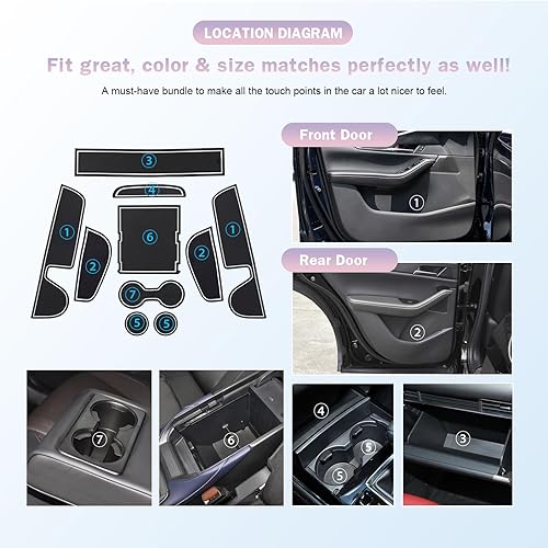 Miniatura 6 de Alfombrillas protectoras para consola central Mazda CX-30 2019-2022, alfombrillas antideslizantes para Mazda CX-30 2022 2022 para consola central,