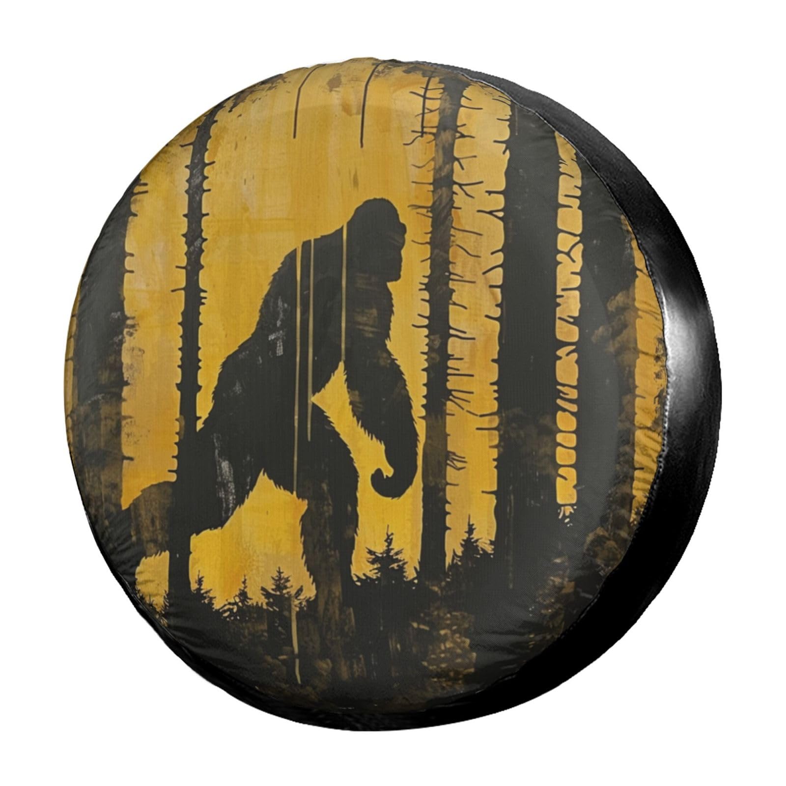 Dujiea Yellow Wild Man Passes Spare Tire Cover, Universal Wheel Tire Cover Waterproof Dust-Proof Tire Protectors for Trailer Rv SUV Truck Camper and Many Vehicle 14 15 16 17 Inch