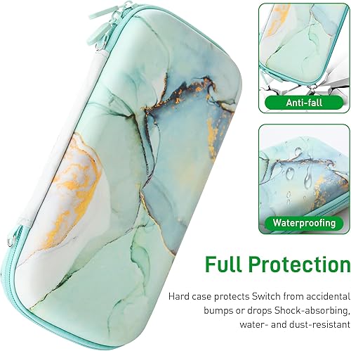 Miniatura 4 de CONSOLEARMOR Marble Portable Travel Carrying Bag Compatible with Nintendo SwitchOLED, Travel Storage Hard Shell Cover with 10 Game Card Slot for
