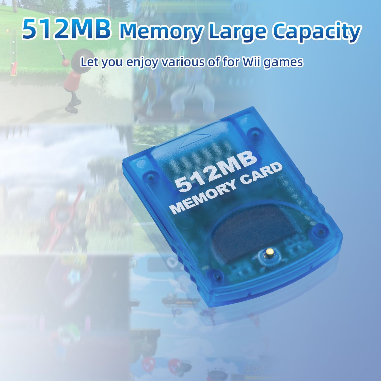 Tolesum Memory Card 512MB(8192 Blocks) 4 Data Areas for Gamecube and Wii Console, Blue 512MB - Image 6
