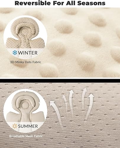 Miniatura 5 de Inserto de asiento de automóvil infantil con cojín extra para prematuro a niño, inserto reversible para asiento de automóvil recién nacido para