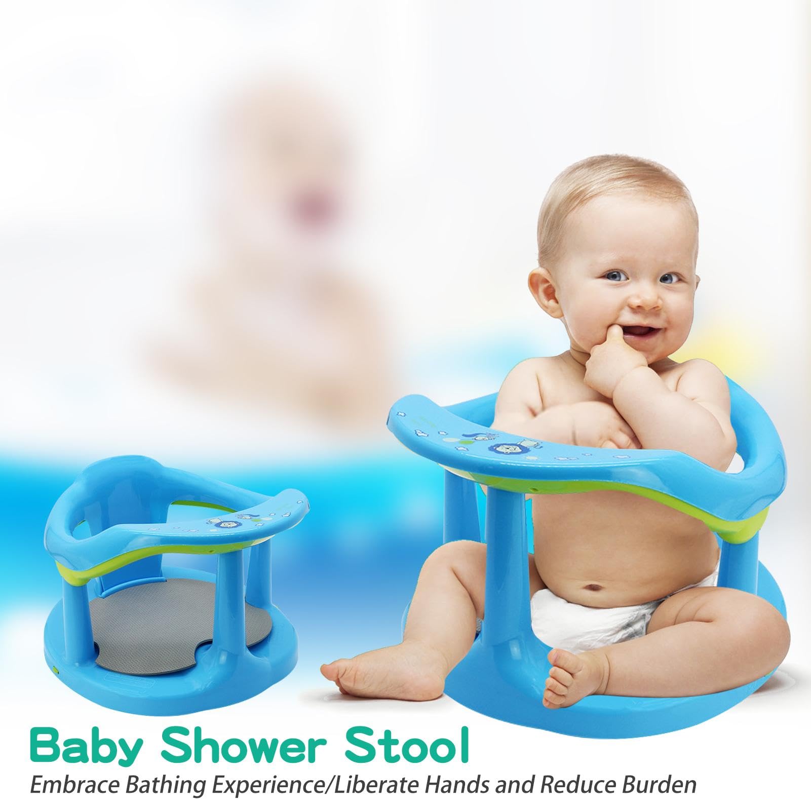 Asiento de baño para bebe | Asiento bañera para abdominales - Asiento de baño con soporte para el respaldo y ventosas, asientos estables y cómodos para sentarse