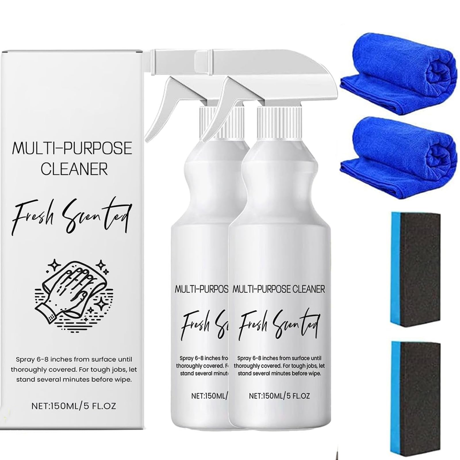 2Pcs R&W Multi Purpose Cleaner,Brazilian Waves Multi Purpose Cleaner,All-purpose Rinse-free Cleaning Spray for Cleaning Bathrooms,Floors,Kitchens