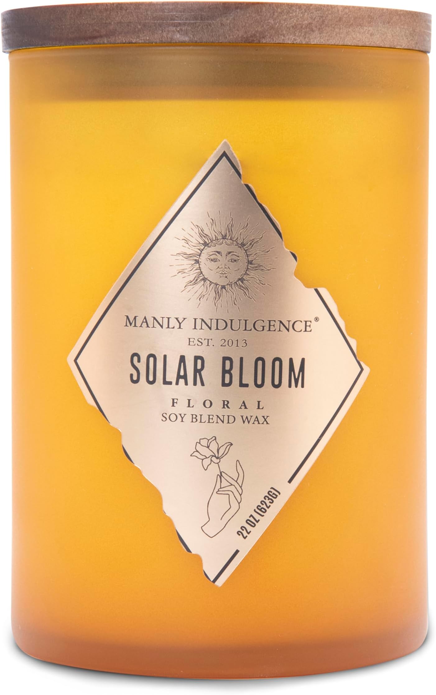 Solar Bloom Scented Jar Candle, Rebel Collection, 2 Wick, Orange, 22 oz - Up to 120 Hours Burn