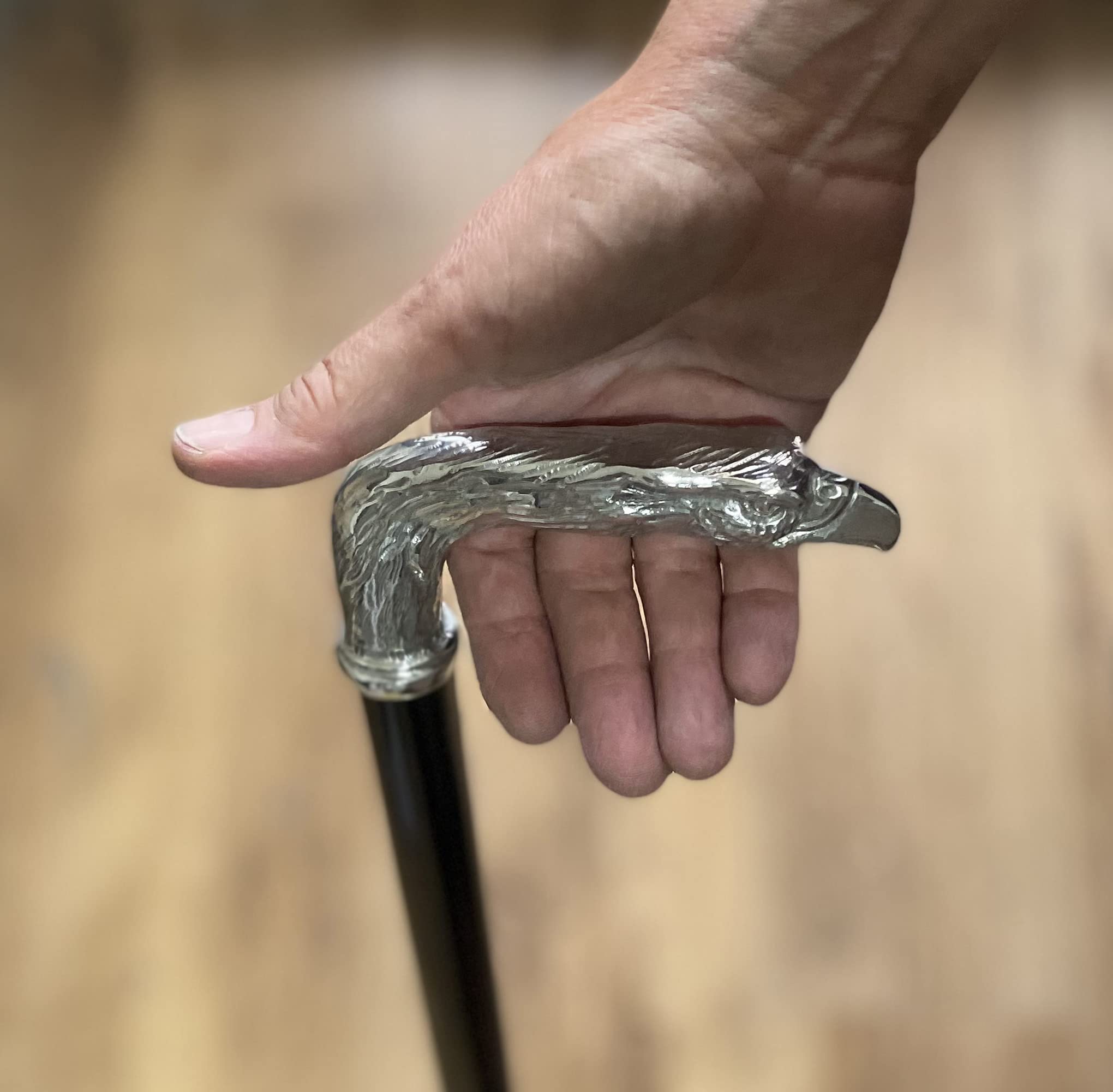 Bastón de Paseo Elegante para Hombre en Madera Maciza con empuñadura clásica Personalizable