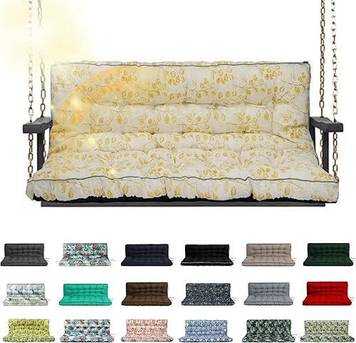 Miniatura 46 de Cojín de columpio para porche de tres asientos, cojines impermeables de repuesto con respaldo, muebles de jardín al aire libre, patio, cojines