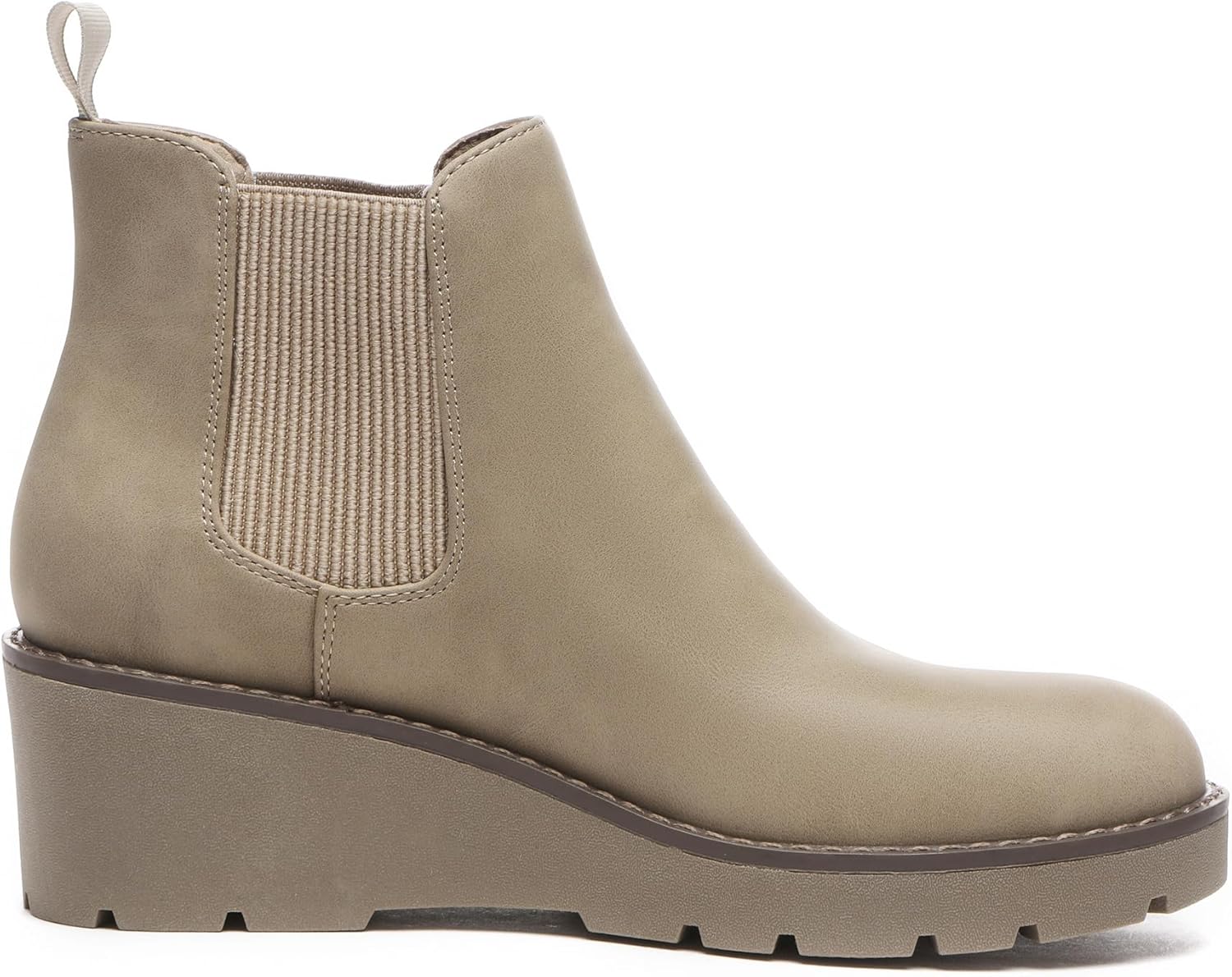 Athlefit Women's Chelsea Wedge Boots Elastic Platform Lug Sole Slip on Wedge Ankle Booties - Image 3