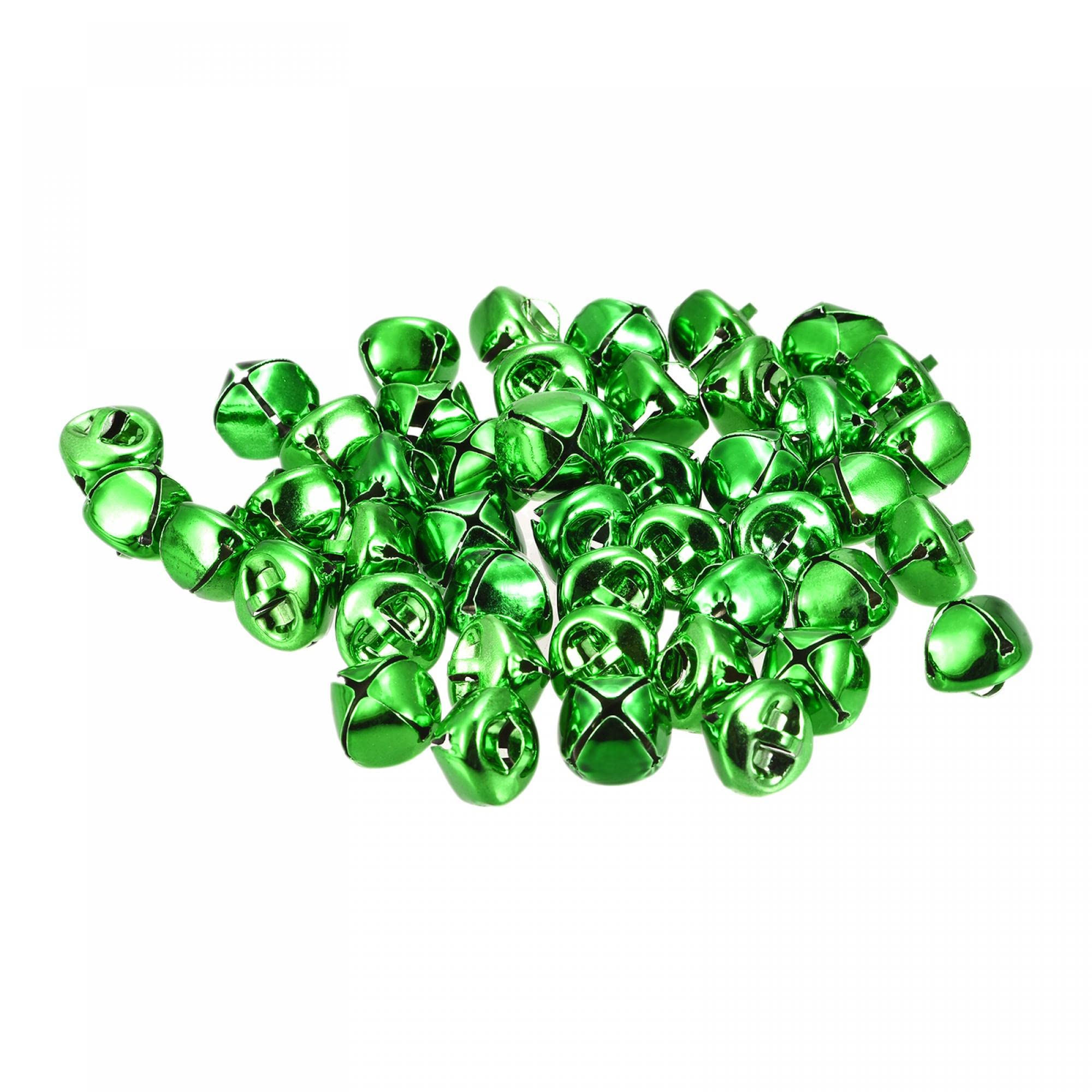 uxcell Jingle Bells, 5/8" 48pcs Carbon Steel Craft Bells for DIY Christmas, Green