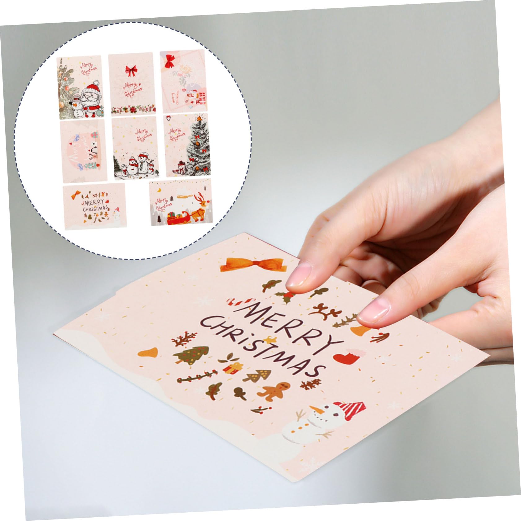 NUOBESTY 3 Sets 8-teiliges Grußkarten-set Friedliche Weihnachtskarten Umschlag Weihnachtspapierkarten Für Geburtstagsfeiertagssegen