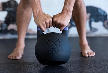 Competition Kettlebell (Powder Coated) w Grooves - 33mm Handle for Fitness, Exercise, Strength Training and Weightlifting...