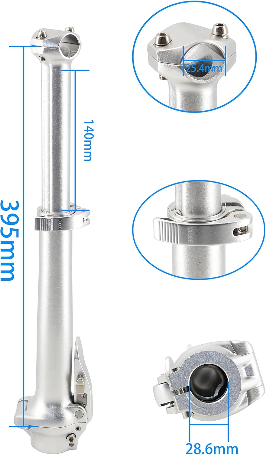 Folding Bike Stem Aluminium Retractable Stem for Folding Bicycle,Folding E-Bike