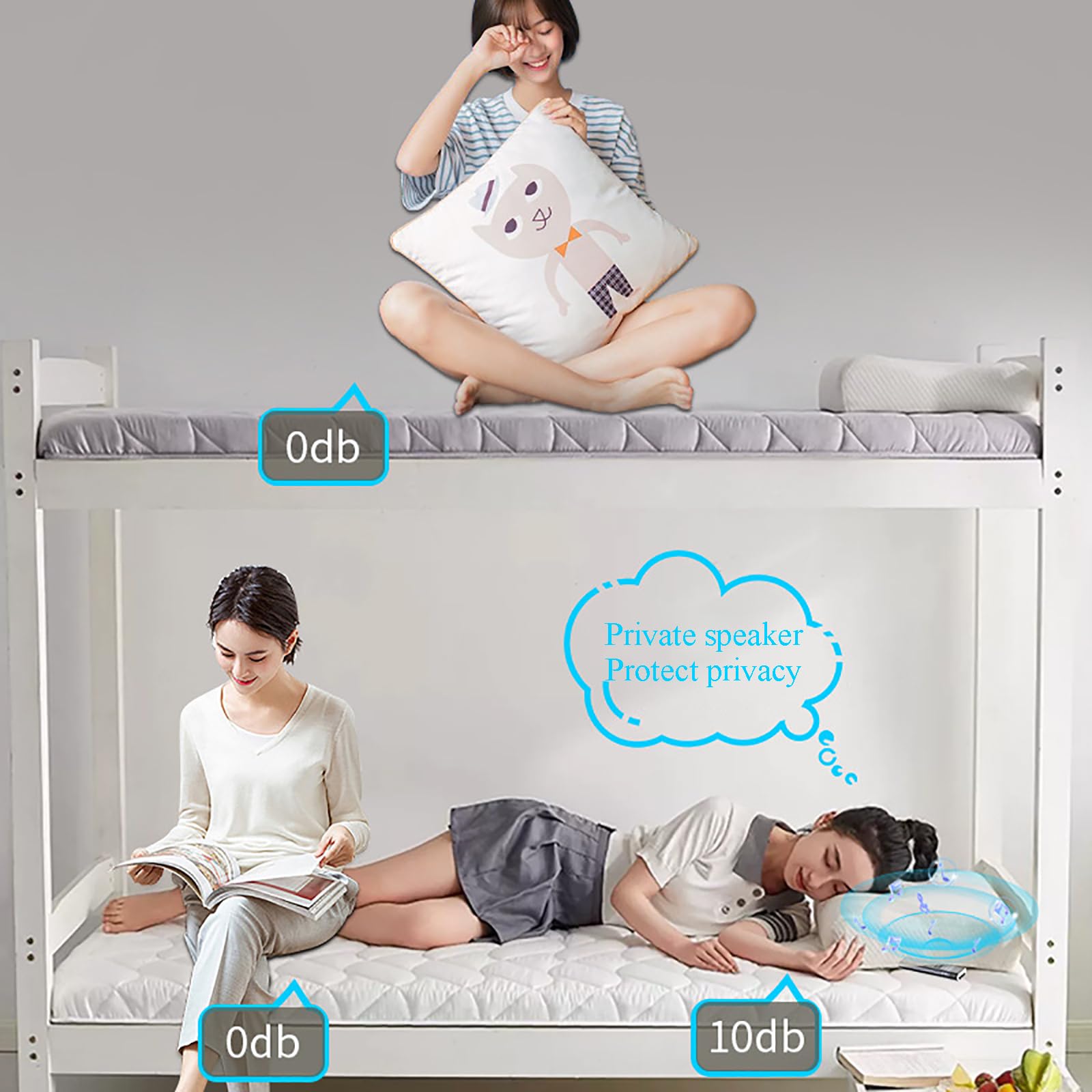 Altavoz de Almohada con Bluetooth, Auriculares inalámbricos de conducción ósea para Dormir con música, máquina de Sonido para privacidad Debajo de la Almohada