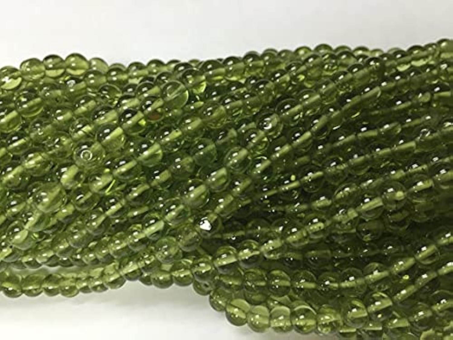 Peridot perles pour bijoux d'été fil de perles rondes 5mm de 35cm
