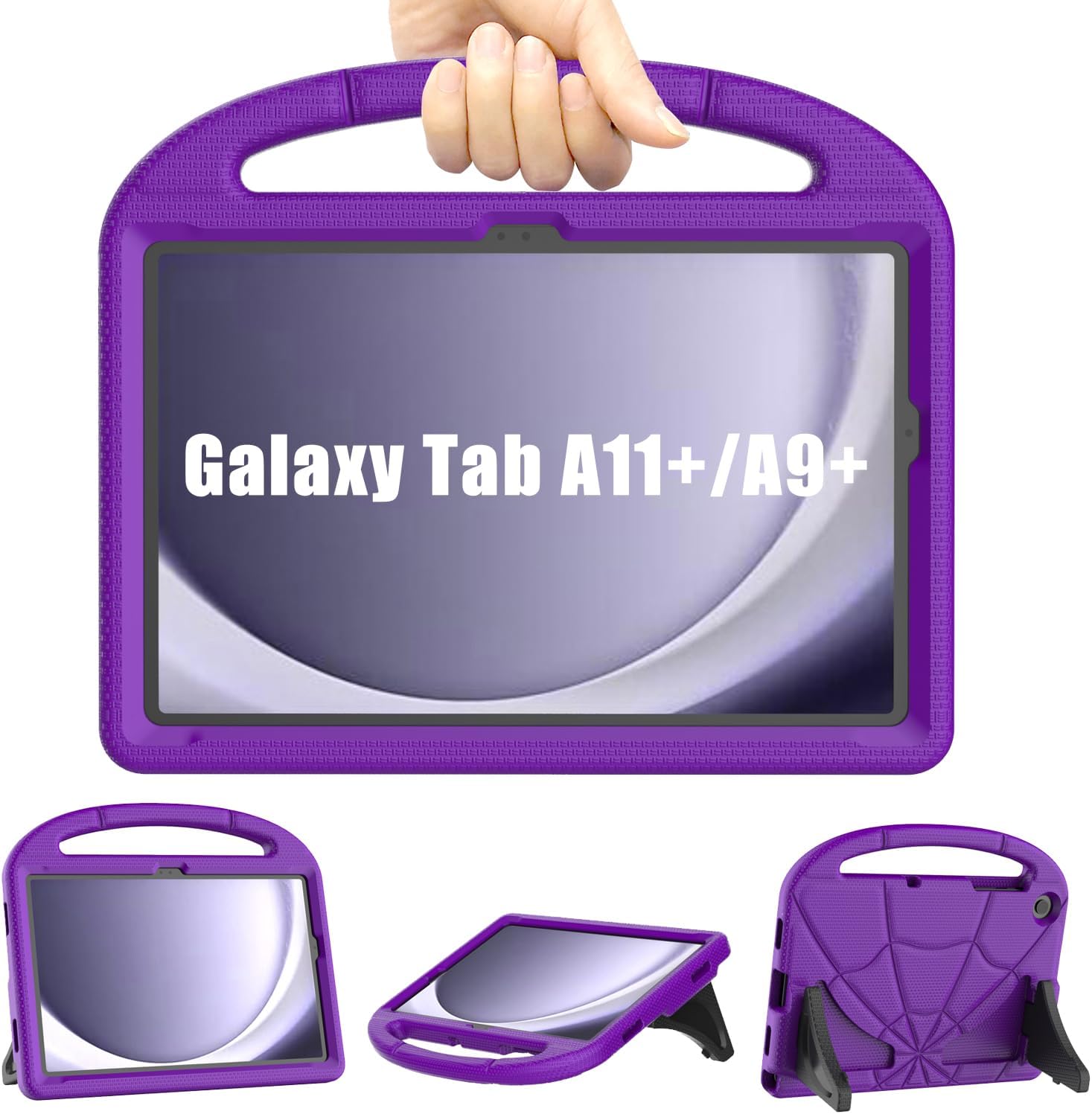 Kids Case for Samsung Galaxy Tab A9 Plus 11 inch 2023/Tab A11 Plus 11inch 2025, Mansiruyi Shockproof Samsung A9+ Plus/A11+ Plus Tablet Case with Handle Stand for Samsung Galaxy A9 Plus/A11Plus -Purple