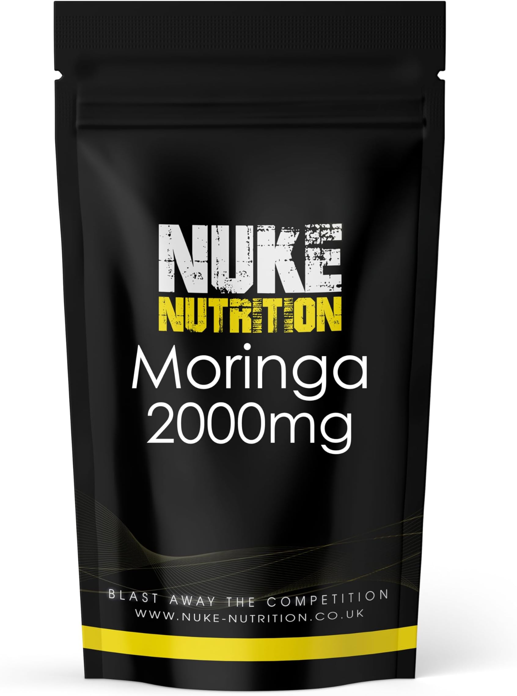 Nuke Nutrition Moringa Tablets 2000mg - 365 Tablets - Pure Moringa Oleifera Supplement Rich in Antioxidants Like Quercetin & Vitamins A, C & B6 - Moringa Leaves Extract - Easy Swallow & Vegan
