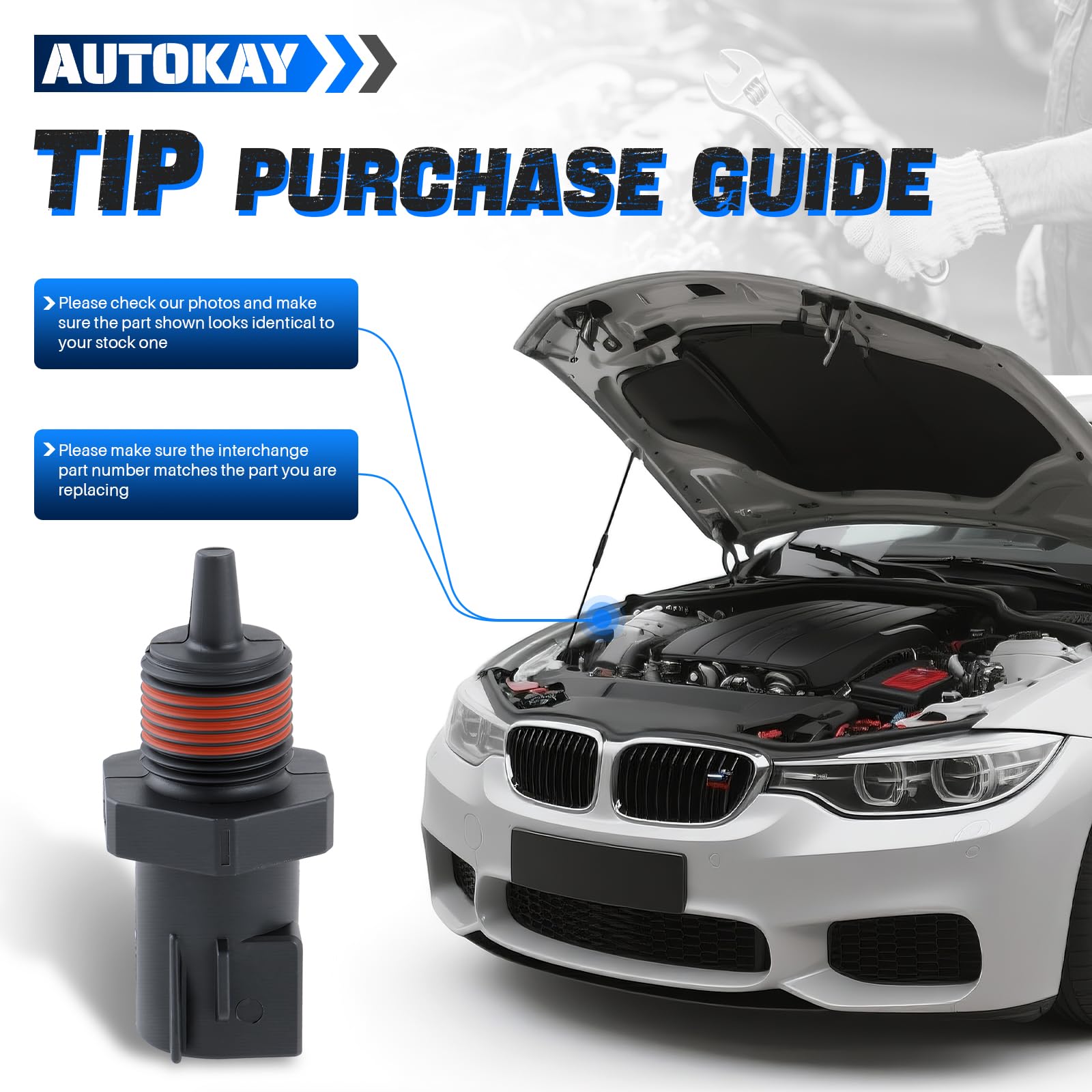 AUTOKAY AE5Z12A647A Sensore di temperatura dell'aria di aspirazione della carica ambientale adatto per Ford Lincoln Mercury