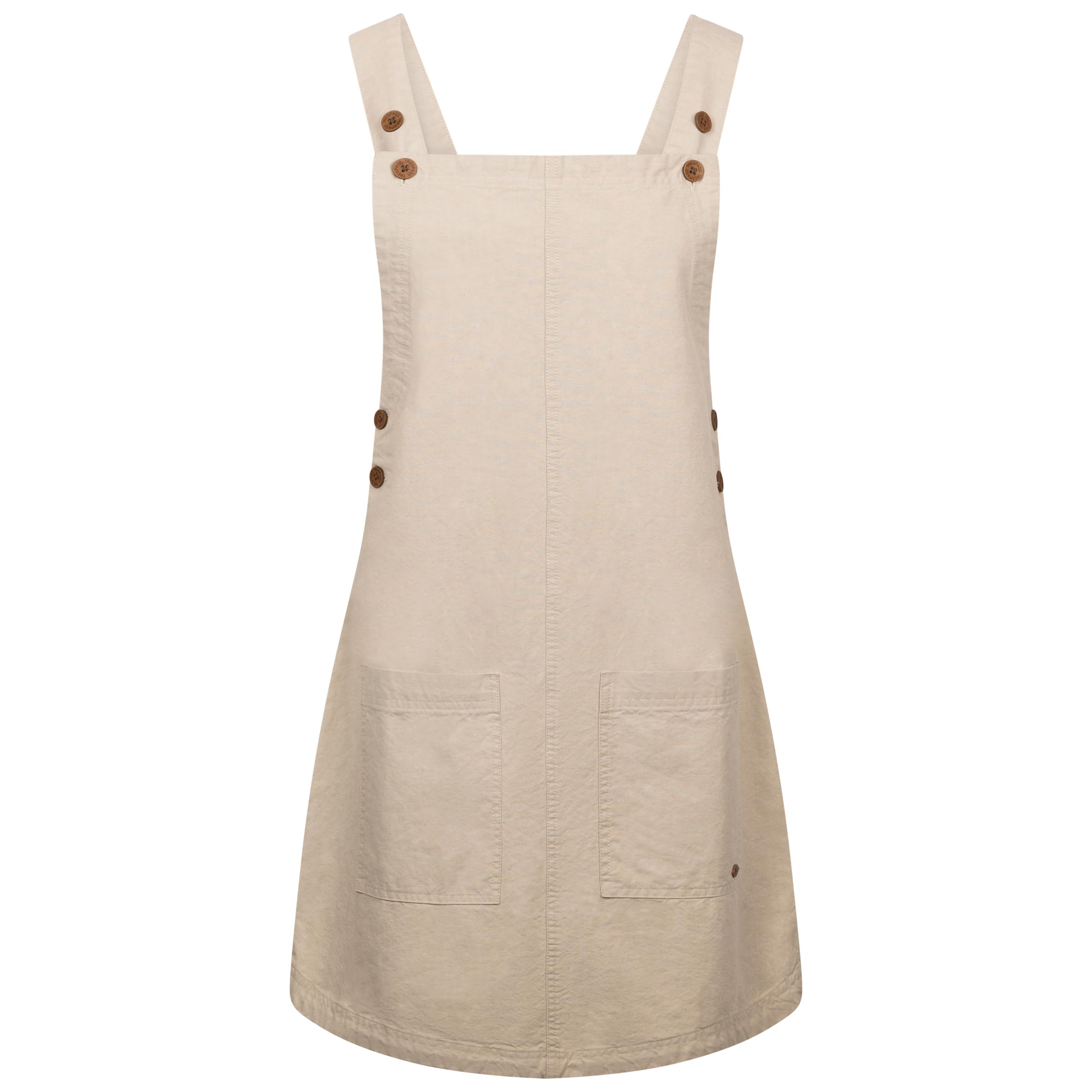 Trespass Oatmilk Womens Pinafore Dress Cotton With Pockets Dungaree Corduroy Twirl Size 12