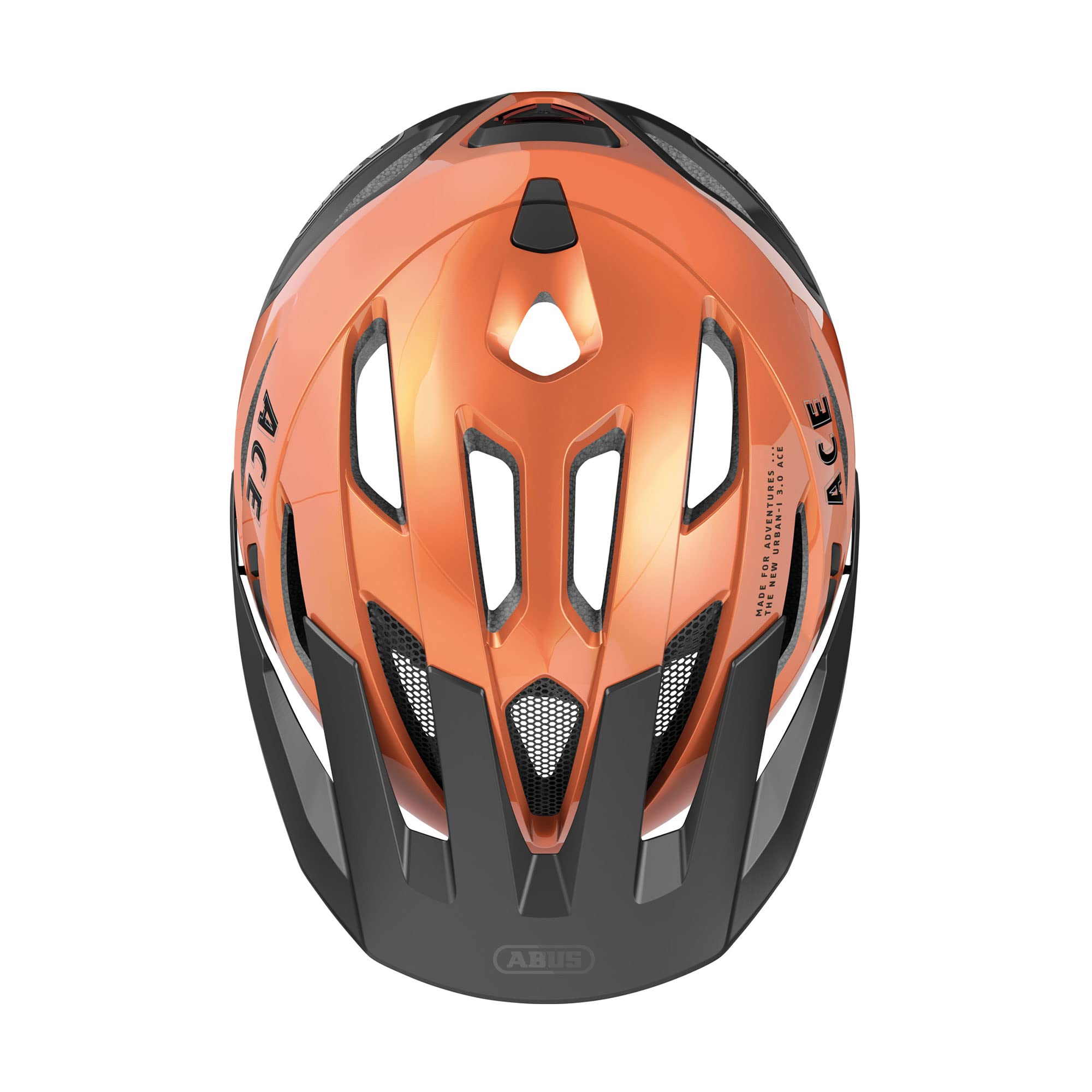 ABUS Urban-I 3.0 ACE City Helmet - Sporty Bike Helmet with LED Rear Light, Extended Peak and Magnetic Fastener - for Men and Women