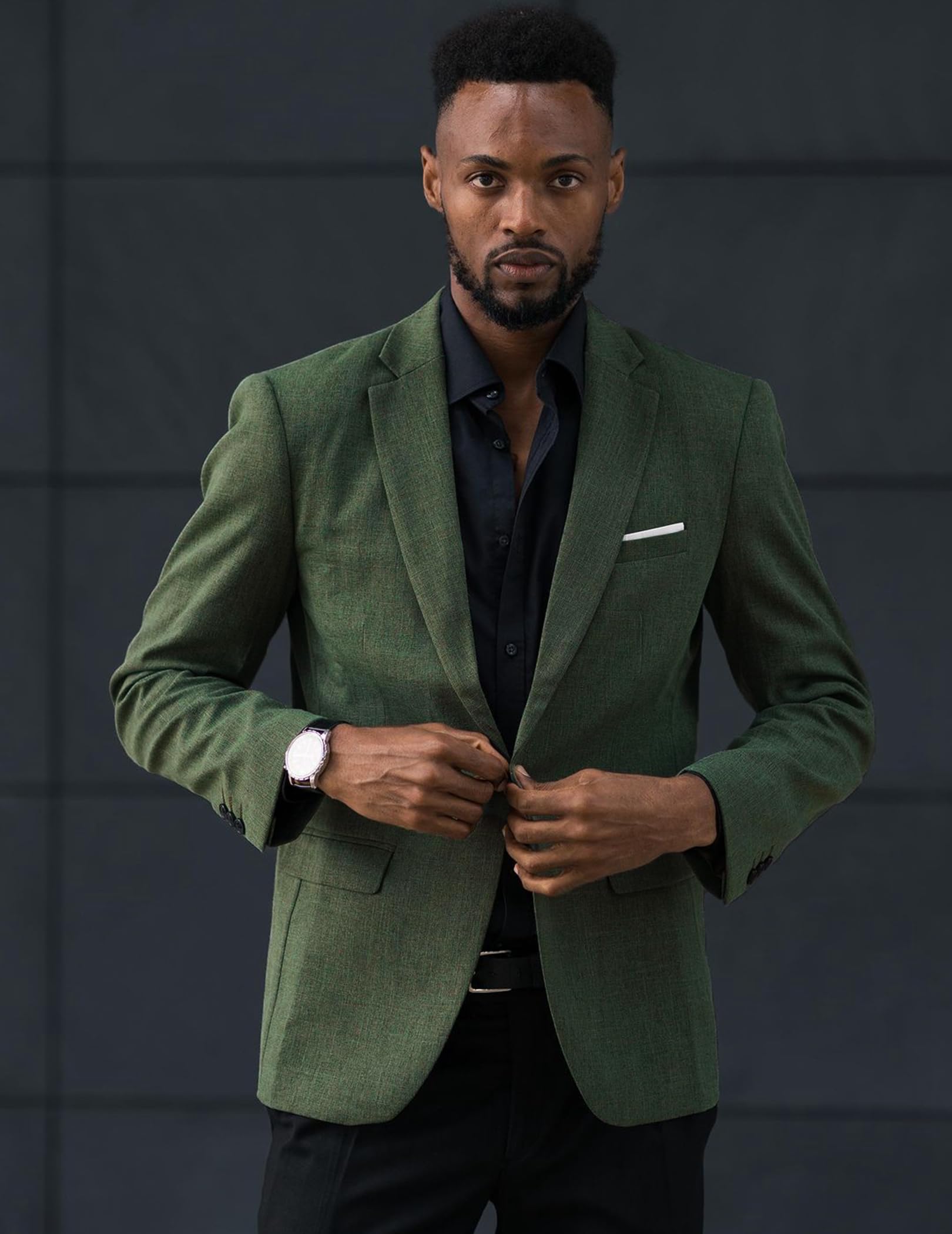 COOFANDY Chaqueta para hombre, deportiva, moderna, de ocio, tipo blazer de 1 botón, chaqueta de traje de ajuste regular, chaqueta casual, XL