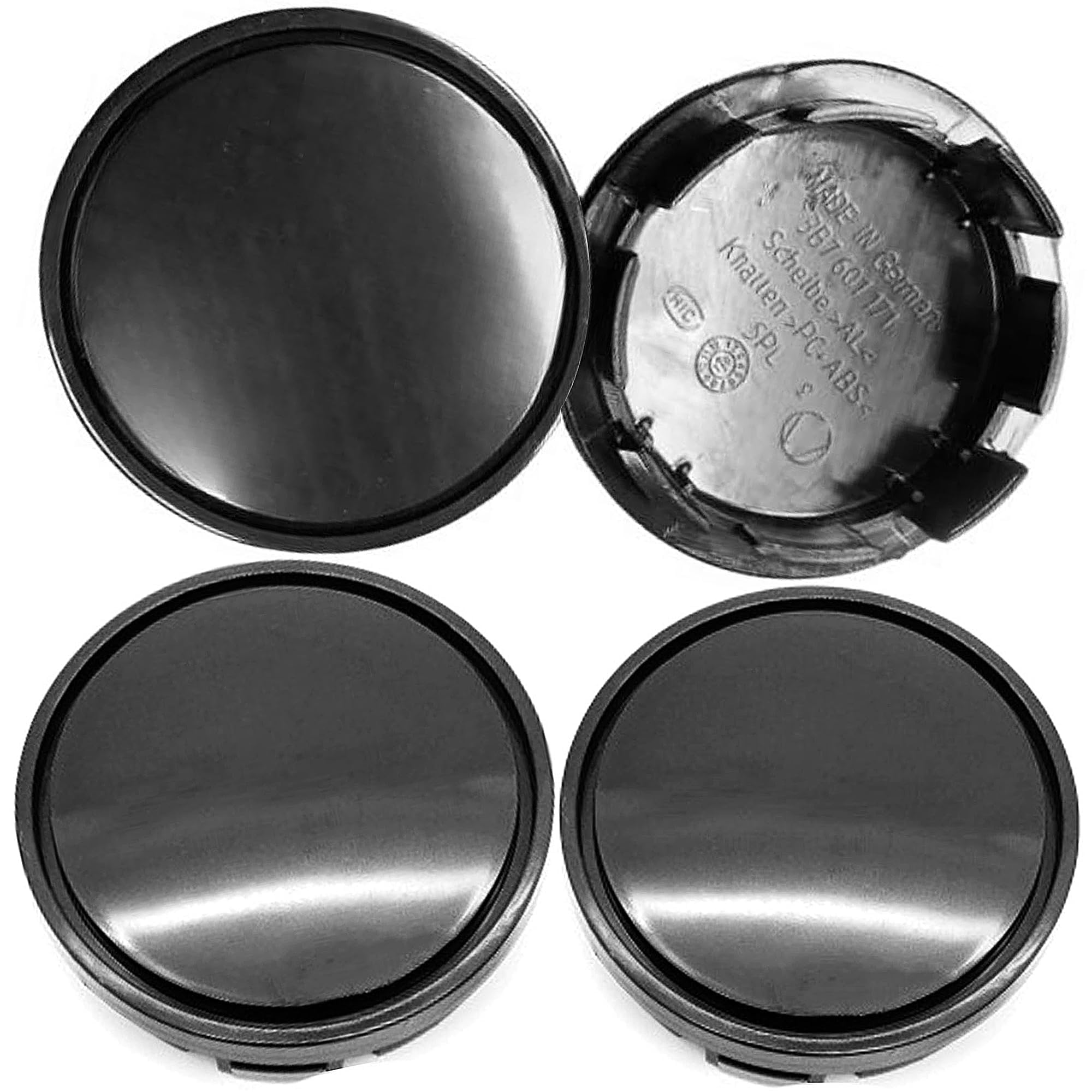 QIZUN 4Pcs Wheel Centre Caps for OD 65mm ID 56mm, Hubcaps Cover Rim Middle Badge Guards Decorative Protector Replacement Accessories Styling