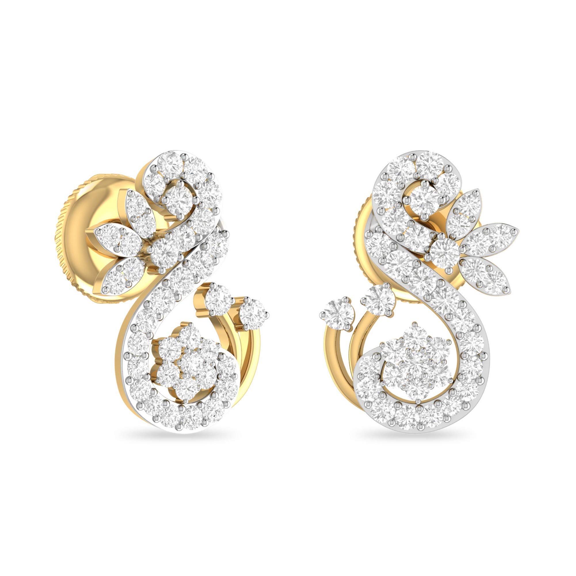 pc jeweller yellow-gold and Solitaire Stud Earrings for Women-picture-35