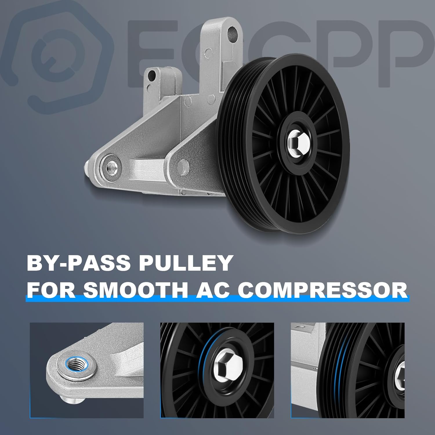 ECCPP A/C Compressor Bypass Pulley 34238 Durable Replacement for Smooth AC Performance Fits 2000-2001 for Dodge Dakota 2.5L