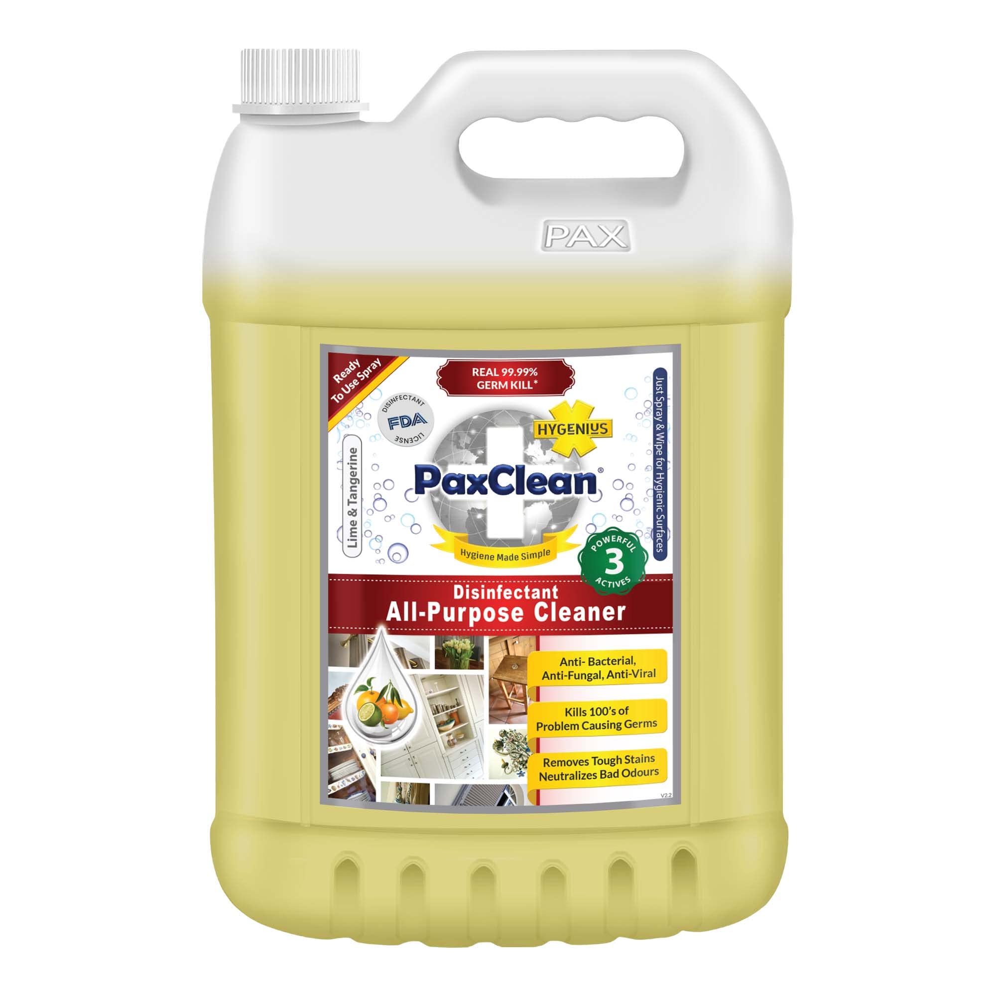 PaxClean All Purpose Cleaner Spray with 99.99% Germ Kill Strong Disinfectant Sanitizer Action (Lime & Tangerine), 5L (B08L6FDFTR) Amazon Price History, Amazon Price Tracker