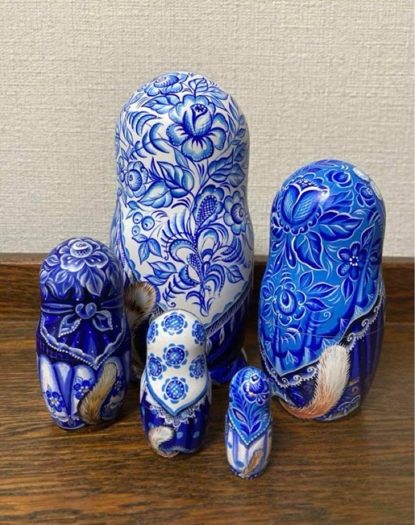 ロシア雑貨☆民話マトリョーシカ「蛙の王女」(5P)コブロフ工房