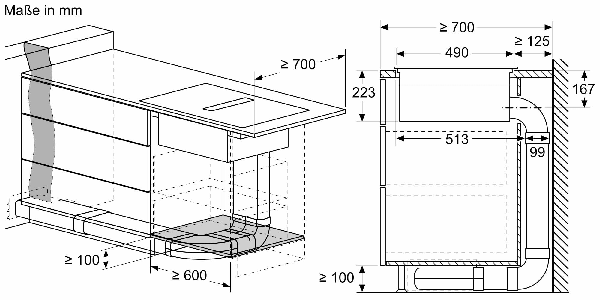 NEFF V58NHQ4L0 N 70 Induktionskochfeld mit integriertem Dunstabzug 80 cm Rahmenlos aufliegend