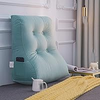 Vista 5 de SYTH Almohada de respaldo de cama, cojín de cuña triangular, almohada lumbar, respaldo tapizado de cabecero, soporte para sentarse en la cama