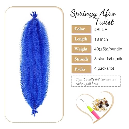 Miniatura 8 de SOKU Cabello afro trenzado preseparado de 30 pulgadas, 4 paquetes de cabello sintético trenzado para Spring Twist, color rojo vino, preinflado,